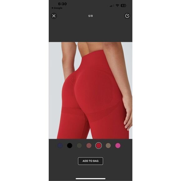 New Halara Women's XS 7/8 Seamless Flow High Waisted Butt Lifting Leggings Salsa - Picture 4 of 12